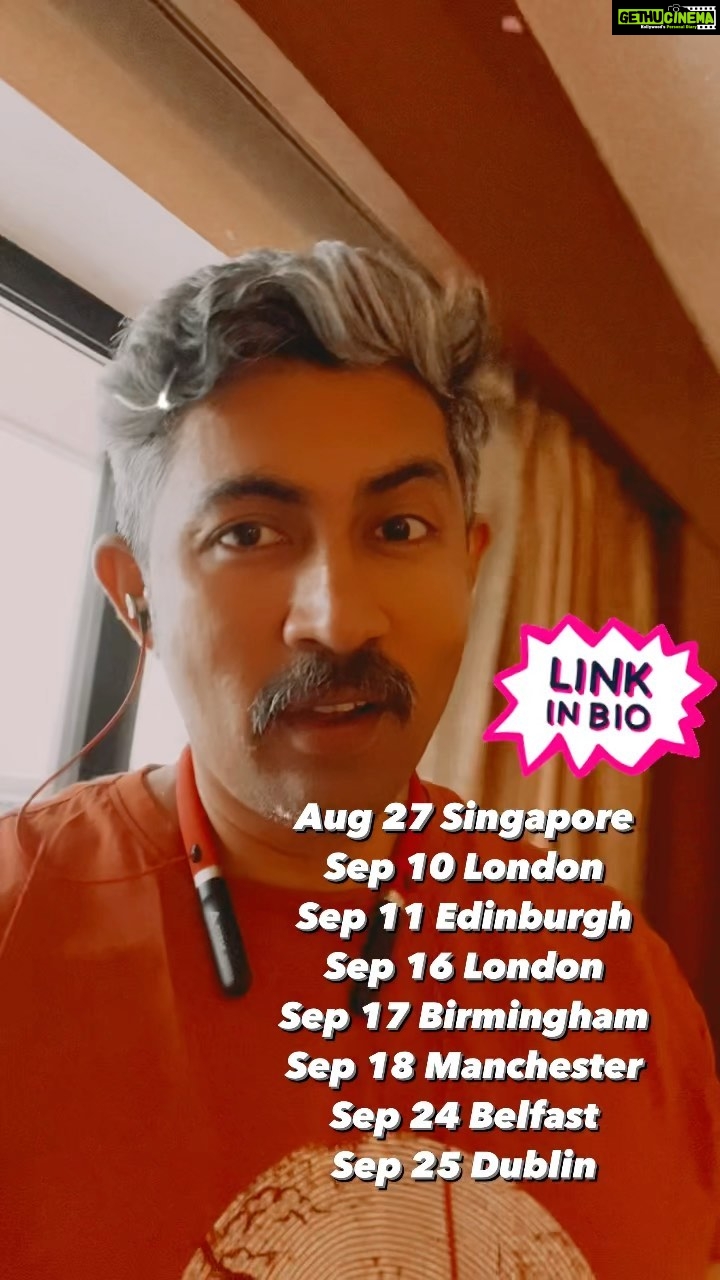Karthik Kumar Instagram - International tour starts! Singapore Uk Ireland! Tickets in Bio❤️