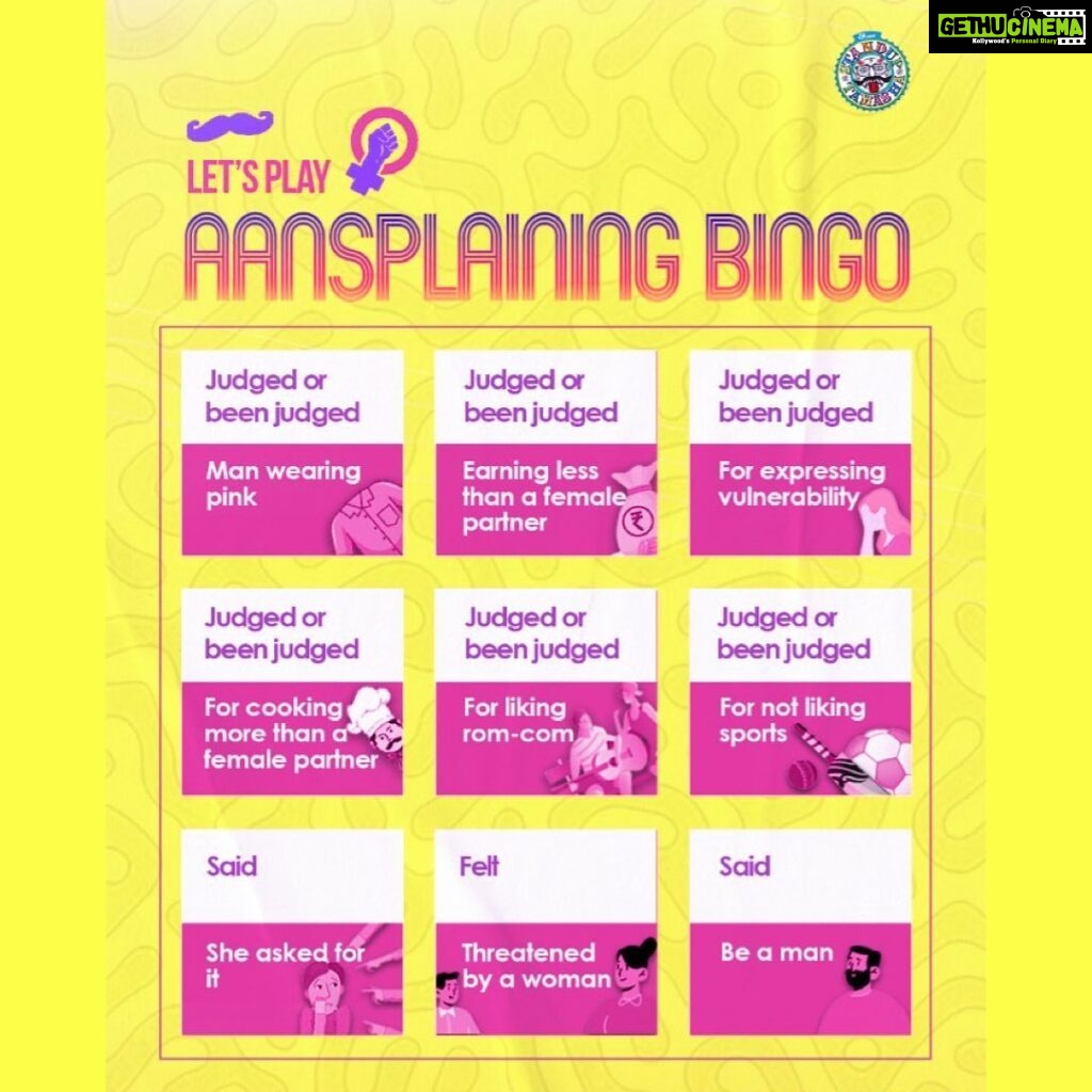 Karthik Kumar Instagram - Tag the Men in your life to play #Aansplaining Bingo. To play, screenshot this and use the image to play Bingo in your story. #bingo #gender #male #genderequality