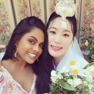 Karthika Nair Instagram - 🇰🇷❤🇬🇧

The best wedding ever!
 Soo proud to be a part of this special couples journey from college life to married life...

Love you  @___jamie.l my Seoul sista!