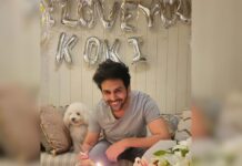 Kartik Aaryan Instagram - In every birth i would like to be born as your koki❤️ Thank you for the sweet birthday surprise mummy- papa, Katori n Kiki😘🎂❤️🙏🏻