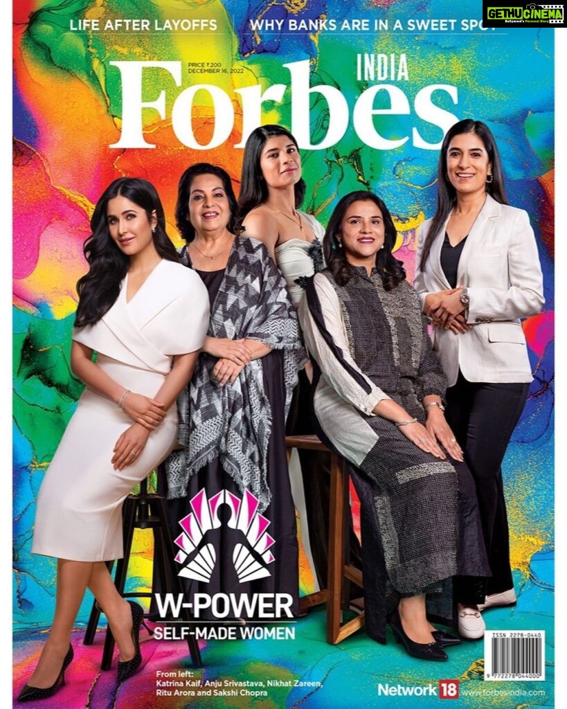 Katrina Kaif Instagram - Forbes India- annual W-Power - Women Power Issue !! So happy to be here for Kay Beauty , along with these fantastic women. #WPower2022 @forbesindia @kaybykatrina @falguninayar @mynykaa @zareennikhat @wingreensfarms #sakshichopra #rituarora