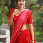 Komalee Prasad Instagram - Red and November ❤️ Photography @vincentkingstudios Outfit @labelrachanaedam Styling @aayeshaa.mariam Makeup @makeupbyramakrishna Hair @raghavacharyramoju
