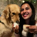 Komalee Prasad Instagram – Cappuccino and puppucino date with whiskey boi ☕️💕🐾