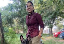 Komalee Prasad Instagram - What would you caption her ?? 💥💥♥️♥️ #varsha #hit2 @happy_dogs_training_school