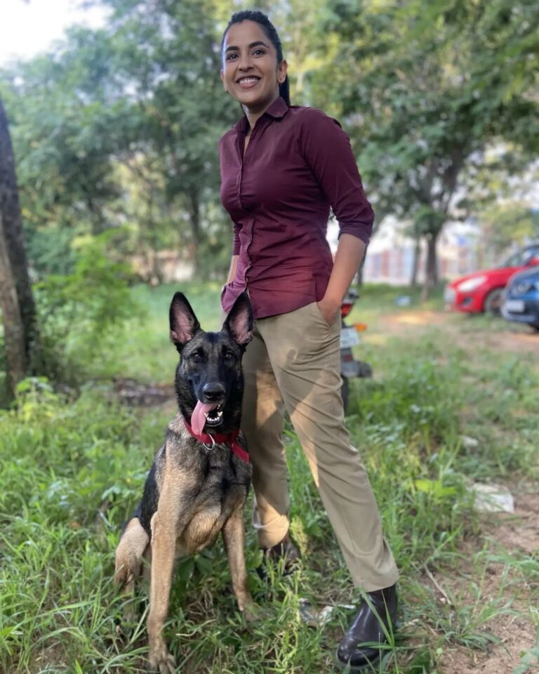 Komalee Prasad Instagram - What would you caption her ?? 💥💥♥️♥️ #varsha #hit2 @happy_dogs_training_school