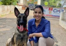 Komalee Prasad Instagram - What would you caption her ?? 💥💥♥️♥️ #varsha #hit2 @happy_dogs_training_school