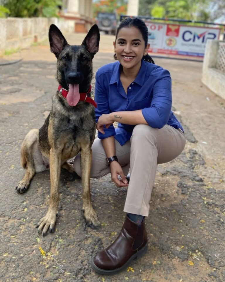 Komalee Prasad Instagram - What would you caption her ?? 💥💥♥️♥️ #varsha #hit2 @happy_dogs_training_school