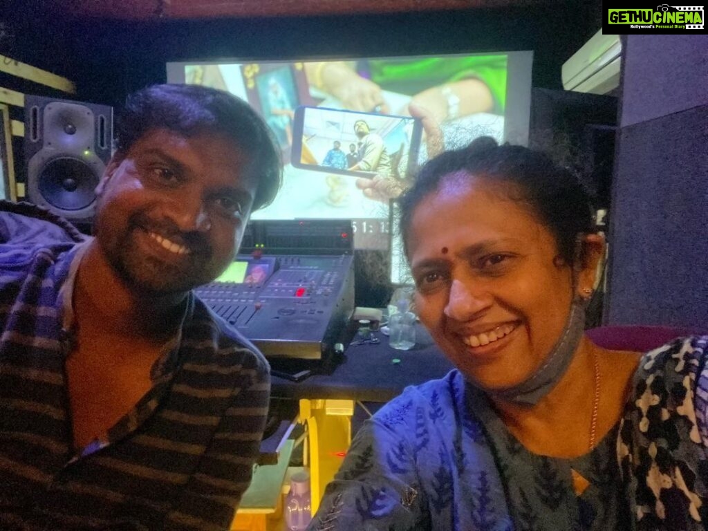 Lakshmy Ramakrishnan Instagram - One of the terrific performers on the film, Director Paval completed his dubbing 👍