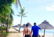 Lara Dutta Instagram - Walking into the sunset with my favourite adult humanbeing! 😍😂😍. @mbhupathi