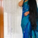 M.M. Manasi Instagram - Day 8 Peacock Green/Blue Listen to the entire audio on @monisshamm 's profile ♥️♥️ #Day8 #peacockgreenblue #ColoursOfNavaratri #TheHusband #Reels #Reelitfeelit #Saree #Sareestagram #Sareesofinstagram #Navaratri