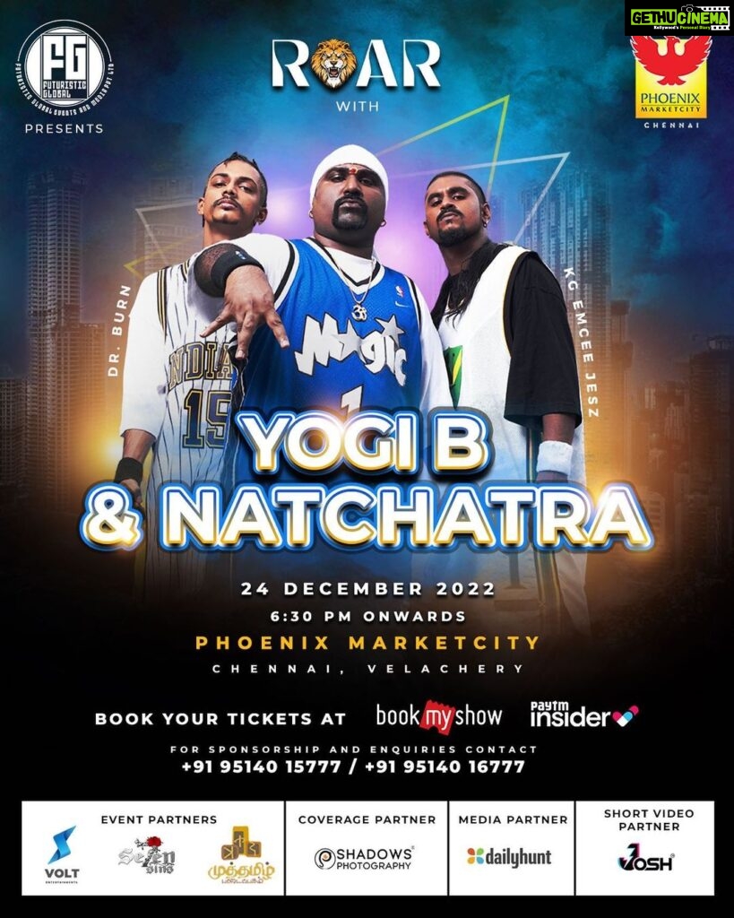 Ma Ka Pa Anand Instagram - Damn It’s Gonna Blow! Happy to launch the poster of YogiB and Natchatra Live in Chennai! Performing together live after 15 years in @phoenixmarketcitychennai on Dec 24, 2022. Join host @makapa and other exciting acts for a evening of Tamizh Hip Hop glory and nostalgia. Book your tickets in bookmyshow and PaytmInsider @yogibsees @drburn @kavithaigundar @futuristicglobalevents @deepikasriramr @paul.raja44 @nilojan84