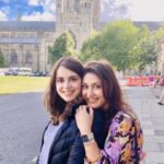 Manjari Fadnnis Instagram - I grew up a single child but wished I had a sister. When I was 1 year old I went to a relatives place who had a pic on the wall of a 1 year old little girl who I pointed to & smiled all excited saying ‘me me’, & I was told no no that’s not you that’s Ketki, ur sister (my Chacha’s daughter) who lives in London. But I refused to believe it & kept saying ‘No me me’…totally convinced that’s me😅. When I was 11, I went to a relatives wedding & everyone was surprised seeing me as they just had seen me off half an hour back… or that’s what they thought, coz they asked me, ‘Ketki u came back? I thought u left!’ & I had to correct them saying im not Ketki I’m Manjari. Since then I had always been so intrigued about this 1 cousin I had in UK who looks almost my twin. (Of course she’s the prettier one of us😍)… I met her finally when we both were all grown up me an Actress & she a Dermatologist completely different fields but it’s amazing how we both connected & got along like a house on fire… Wonder how it would have been if we had actually grown up together since shes a single child too… I guess never too late… We begin now! Love her to the Moon & Back! ❤️❤️ #sister #love #family #bondsforlife #twins Durham Cathedral