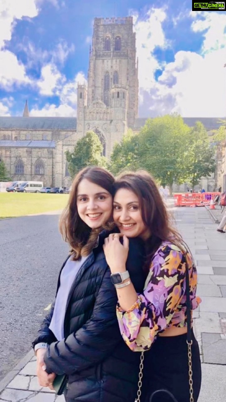 Manjari Fadnnis Instagram - I grew up a single child but wished I had a sister. When I was 1 year old I went to a relatives place who had a pic on the wall of a 1 year old little girl who I pointed to & smiled all excited saying ‘me me’, & I was told no no that’s not you that’s Ketki, ur sister (my Chacha’s daughter) who lives in London. But I refused to believe it & kept saying ‘No me me’…totally convinced that’s me😅. When I was 11, I went to a relatives wedding & everyone was surprised seeing me as they just had seen me off half an hour back… or that’s what they thought, coz they asked me, ‘Ketki u came back? I thought u left!’ & I had to correct them saying im not Ketki I’m Manjari. Since then I had always been so intrigued about this 1 cousin I had in UK who looks almost my twin. (Of course she’s the prettier one of us😍)… I met her finally when we both were all grown up me an Actress & she a Dermatologist completely different fields but it’s amazing how we both connected & got along like a house on fire… Wonder how it would have been if we had actually grown up together since shes a single child too… I guess never too late… We begin now! Love her to the Moon & Back! ❤️❤️ #sister #love #family #bondsforlife #twins Durham Cathedral