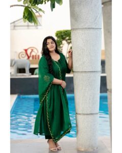 Manjima Mohan Instagram - 💚
Outfit : @label_afeera 
Jewellery : @rimliboutique 
Makeup : @salomirdiamond 
Hair : @raisedbrowsbybhavani 
Photography : @kiransaphotography 
Styling : @theresa.shalini 
#styledbyshalz