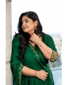 Manjima Mohan Instagram - 💚
Outfit : @label_afeera 
Jewellery : @rimliboutique 
Makeup : @salomirdiamond 
Hair : @raisedbrowsbybhavani 
Photography : @kiransaphotography 
Styling : @theresa.shalini 
#styledbyshalz