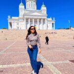 Maryam Zakaria Instagram - Take memories, leave footprints 😊 📍Helsinki Cathedral . . #travelphotography #traveldiaries #travelling #holiday #beautifuldestinations #photoshoot #cathedral #helsinki #finland #outfitoftheday #fashion #style #actress #influencer #glam #pose Helsinki Luthren Cathedral