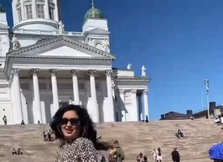 Maryam Zakaria Instagram - “Calm Down “🫶Last time I danced on this beautiful place Cathedral in Helsinki it was 3 year ago 😍 . . #calmdown #helsiniki #finland #travel #traveling #traveldiaries #travelgram #dancereels #trending #trendingreels #visitfinland #cathedral #reelitfeelit #actress #influencer #babycalmdownchallenge #calmdownchallenge #maryamzakaria Helsinki Luthren Cathedral