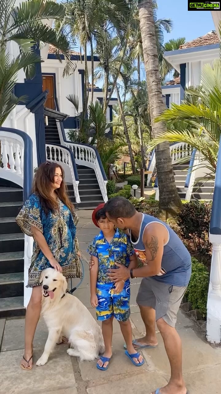 Maryam Zakaria Instagram - Don’t miss the end 😍😂 @rockycutie2021 @arvindchoreographer @realaryanthakur . . #trending #trendingreels #trendingsongs #reels #goa #family #funnyvideos #funtime #reelsinstagram #reelitfeelit #goldenretriever #cutedog Candolim Beach, Goa