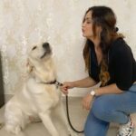 Maryam Zakaria Instagram - It’s not that easy to click pix with @rockycutie2021 but here we go 😂☺️ Happy 10months Rocky . #puppylove #puppy #goldenretriever #love #dog #cutnessoverload #smile #actress #model #influencer Mumbai, Maharashtra