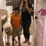 Maryam Zakaria Instagram - Me and my boys totally enjoying this song 😍 . . #reels #reelsinstagram #reelitfeelit #family #motherandson #viral #puppylove #goldenretriever #trend #obssesed #cutnessoverload #instakids