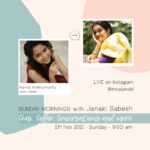 Namita Krishnamurthy Instagram - This weekend on the 21st February, Sunday I'll be going live with the OG Janaki and incredible performer @maajanaki! We will be talking about #Triples, my upcoming Malayalam film #Thirike and also be sharing a lot of exclusive updates about what exactly I am up to! So tune in with your cup of coffee and whatever questions you have in mind! I would love to have you be part of our Sunday morning. ❤️ #instalive #namitakrishnamurthy
