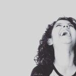 Namita Krishnamurthy Instagram - I'm a very happy human trying to hide my double chin (and my crumbling mental health). Right, @shishir.ramnath? (Also photo credits to this cutie) #happy #curlyhair #curly #blackandwhite #portraitphotography #laughter #artistlife #cutegirls #desigirl #browngirlmagic Chennai, India