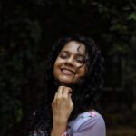 Namita Krishnamurthy Instagram - Feeling the stupid little breeze for my stupid little mental health ☁️💜 Outfit: @studio_l_by_lini 📸: @sat_narain #curlyhair #portrait #browngirlmagic #feels Besant Nagar, Tamil Nadu, India