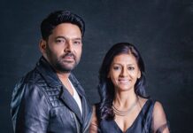 Nandita Das Instagram - Cool photos from Busan. No make up, no studio. They made @kapilsharma and me stand under a staircase in the main lobby of the theatre. Yet they managed to make us look like a Mafia Duo in Black. I could not hold that serious look for long, but the comedy king did! The article is all in Korean, but still sharing it- http://www.cine21.com/news/view/?idx=8&mag_id=101178 #zwigato @busanfilmfest the full middle photo is in the story. See what happens when you are grappling with technology!
