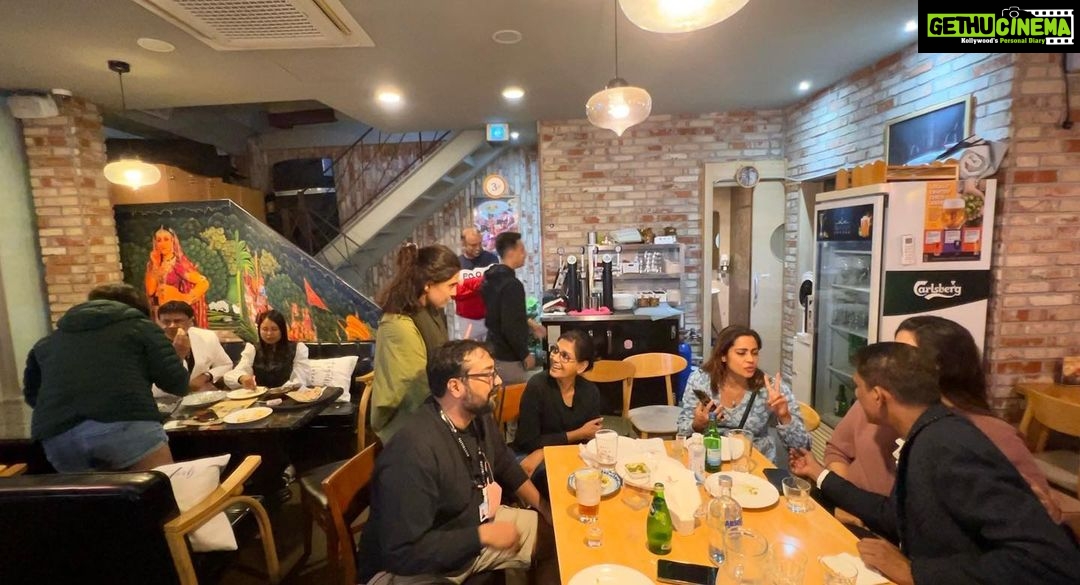 Nandita Das Instagram - The Desi Gang - bonding, chatting, laughing, eating. We would have never be able to meet in India like this. And the @busanfilmfest programmer #Sunyoung and #kyokodan , the Japanese champion of Indian films, is the one who brought us all together. So grateful that @anuragkashyap10 @kalkikanmani @rimadas13 and so many others took time to see #zwigato It’s still the beginning of the journey for the film so it’s very heartwarming to know that they loved it. @shahanagoswami @_adilhussain @apoorvarb #anantmahadevan and many more…keeping the memories close to my heart.