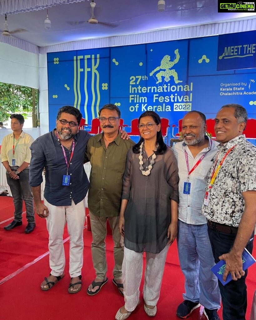 Nandita Das Instagram - Day 2 at @iffklive - Shared the stage with filmmakers from various parts of India and the world. It was at the 'Meet the Director' forum. We all spoke about the journey of making our respective film. While we all faced challenges, nothing came close to the stories from Ukraine, Iran and Srilanka. Their struggle for life did not dampen their spirit to make films. At the end, I met some old filmmaker friends from Kerala like @vkprakash61 whose film Punaradhivasam I acted in, @kamalkm who I worked with in Santosh Sivan’s Before the Rains and H. Shaji, the Deputy Director of this festival. This is one of the most inclusive and vibrant festivals I have ever been to. @kapilsharma @shahanagoswami @sameern @applausesocial #Zwigato #iffk