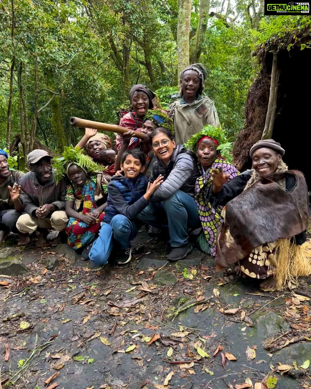 Nandita Das Instagram - One can’t be a traveller if one is not engaging with the people. With all that beauty of birds and animals, there are those who live on the margins, in poverty, despite the richness of resources. Those who have been ignored for centuries but survive due to their spirit. They dance and sing through it all. And how! Met some from the #batwapygmies community who shared their stories. I dances with them but my coaxing didn’t entice my little one! #uganda