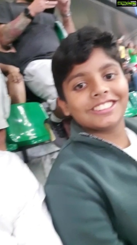 Navya Nair Instagram - Bebo and acha in FIFA world cup .. spain verses morocco.. My life is his happiness .. love u babe .. Mamma is in full night shoot 😬 #mylifemybabe #fifa #worldcup #quatar #football #achansdaughter #mammasboy