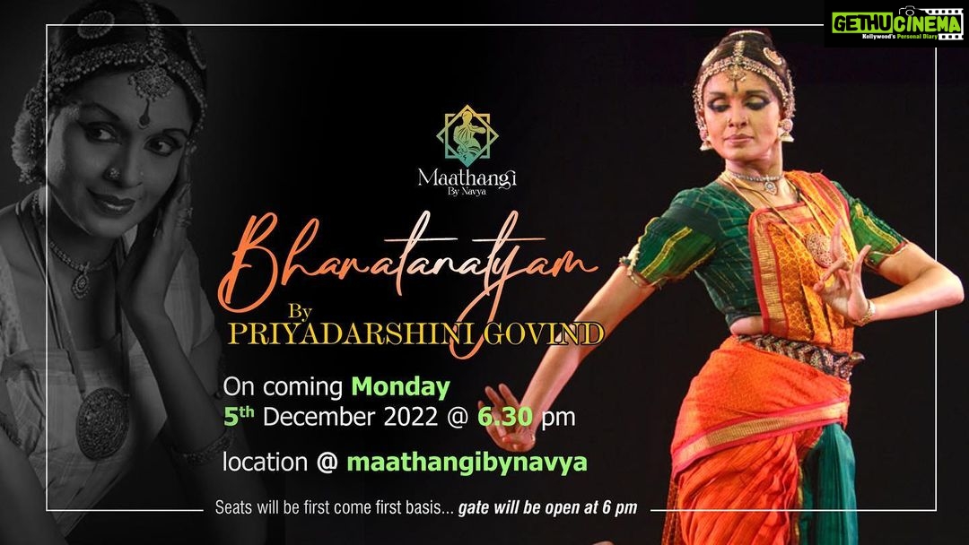 Navya Nair Instagram - Welcoming all the rasikas for priya akkas performance @priyadarsinigovind @maathangibynavya .. seats will be first come first basis .. gate opens at 6 pm ..