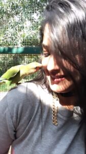 Neetha Ashok Instagram - A cute kiss from this cute little one 🥰 @prani_the_pet_sanctuary