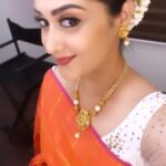 Neetha Ashok Instagram - Last reel from this attire 🙈 Mua @makeupbyshhreyabhhakta Blouse designed by @arulaa_by_rashmianooprao Amma’s saree from @zari_couture Accessories @zari_couture
