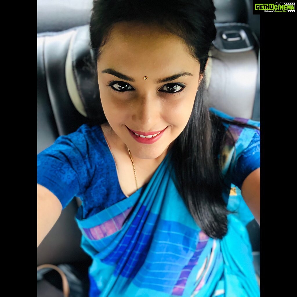 Neetha Ashok Instagram - Saree feels after loooong 💙