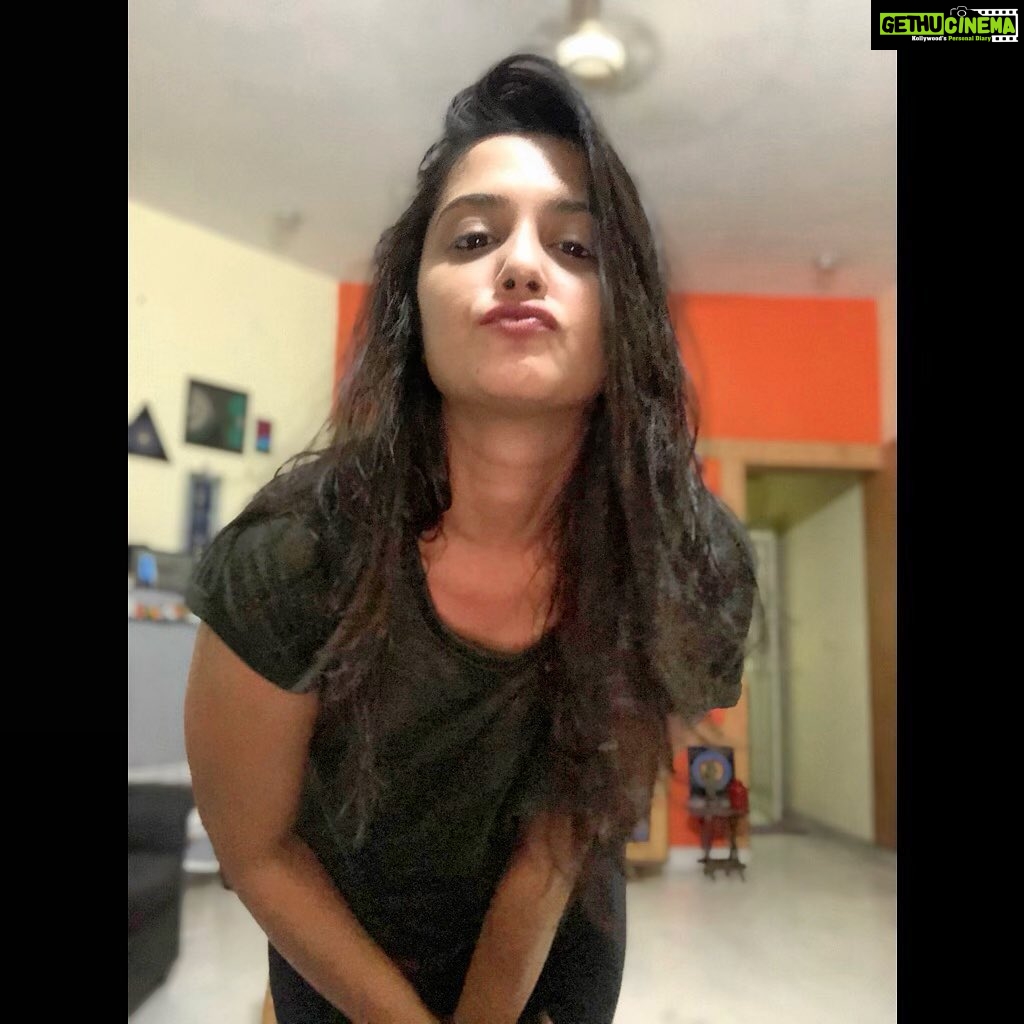 Neetha Ashok Instagram - Messy hair + weird face + crooked pose + T-shirt pajamas + my own cozy nest = Bliss❤️ BE YOU ❤️