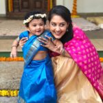 Neetha Ashok Instagram - First February Babies in sareeee! My bundle of joy ❤️ Nia and Nee Chikki forever 😍 The Tamarind Tree
