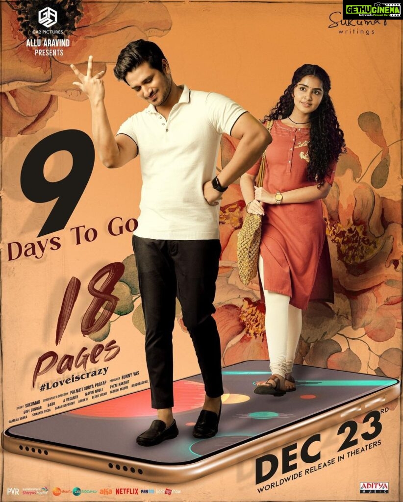 Nikhil Siddhartha Instagram - 9 More Days to go for #18Pages Release. Theatrical Trailer with #avatar In Theatres 🔥