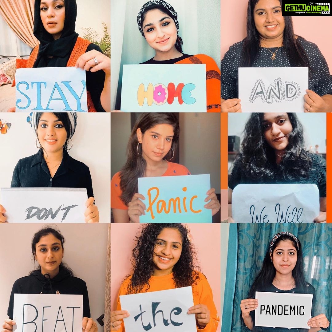 Noorin Shereef Instagram - “STAY HOME AND DONT PANIC WE WILL BEAT THE PANDEMIC” — stay together , fight against covid19 Really happy to join with these beautiful hearted ladies @sherzjumz @lakshhmenon @high.queen.mom. @nazerin_nechu @mrs_sameerhamsa @glamby_jaz_myn @maryshabna @chaaaaruuuuu : :; :; #againstcorona #fightincovid #stayhome #staysafe