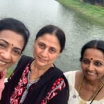 Poornima Bhagyaraj Instagram - With friends @rajeswari.ramesh.71 and parveen during my morning walk. Beautiful weather today . Cool and breezy