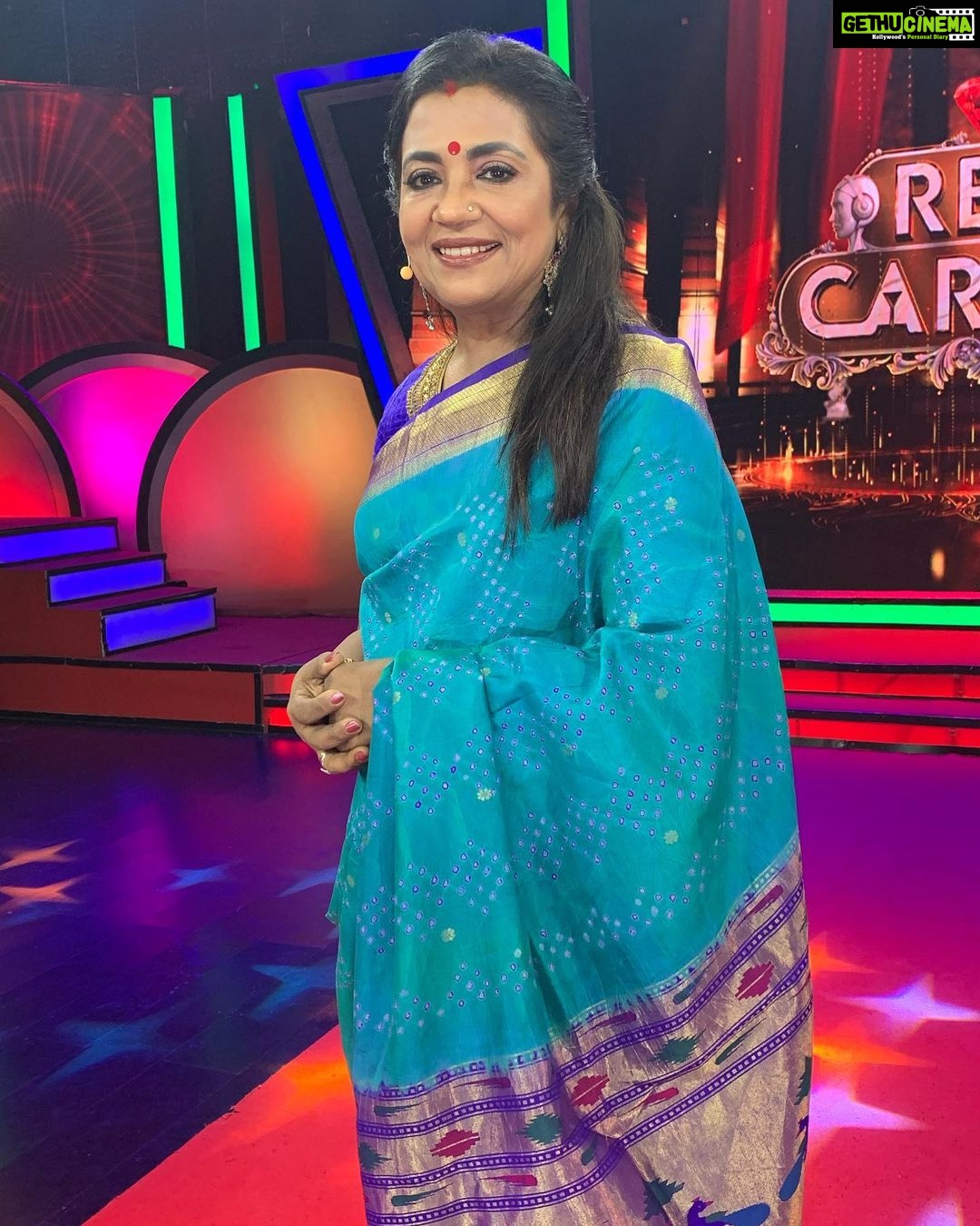 Poornima Bhagyaraj Instagram - At the #Redcarpet show on @amritatv 🥰 Had a lovely time thank you team 🥰