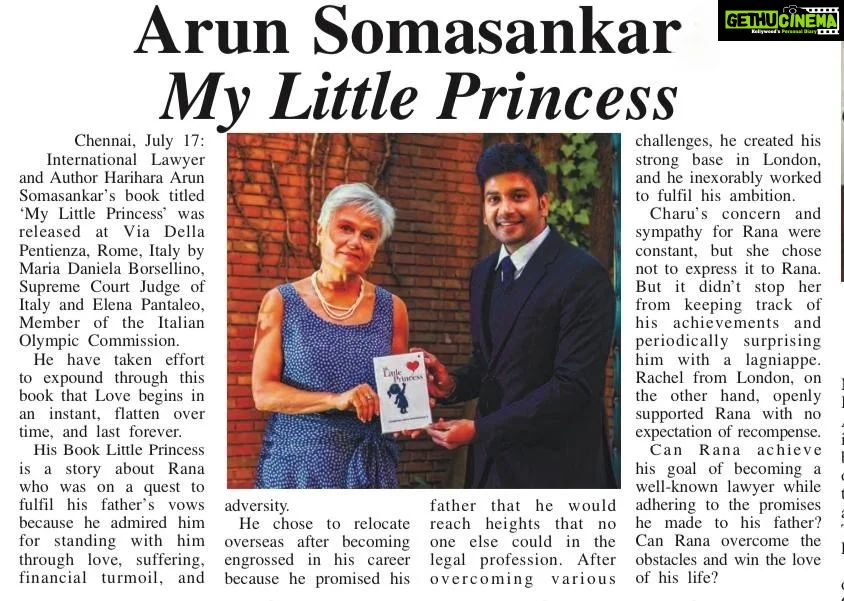 Pragya Nagra Instagram - 'MY LITTLE PRINCESS' Book by International Lawyer and Author Harihara Arun Sankar @g.harisankar was launched Globally by Italian Supreme Court Judge Maria Daniela Borsellino in presence of various other delegates