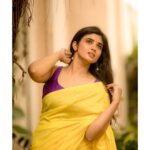 Pragya Nagra Instagram - This colour combo💜💛 Costumes - @ivalinmabia Stylist - @priyaregan_mb Photography - @camerasenthil Shoot organised by @rrajeshananda
