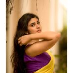 Pragya Nagra Instagram - This colour combo💜💛 Costumes - @ivalinmabia Stylist - @priyaregan_mb Photography - @camerasenthil Shoot organised by @rrajeshananda