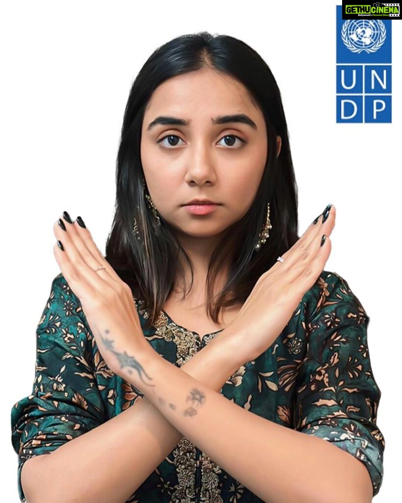 Prajakta Koli Instagram - It is important to break the silence. We must unite and speak out to end gender based violence⛔. Join me and @undpinindia for #16Days of Activism and say #NoToViolence.