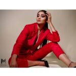 Priya Vadlamani Instagram - Let’s get back on track now ... For @manoratham Shot by @brownboyvlogs_ Styled by @mounagummadi Make up by @emraanartistry @koushikpegallapati @mahesh_namburi #suitup #redwomen