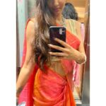Priya Vadlamani Instagram - Hey kid 🐽 . . . . #sareelove #mandatorymirrorselfie #quarantineengagement #newnormal