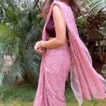 Priya Vadlamani Instagram - Finally kick starting Mukhachitram’s promotions today… So I decided to look like flamingo🦩 #mukhachitram #waitisover #happypuppy