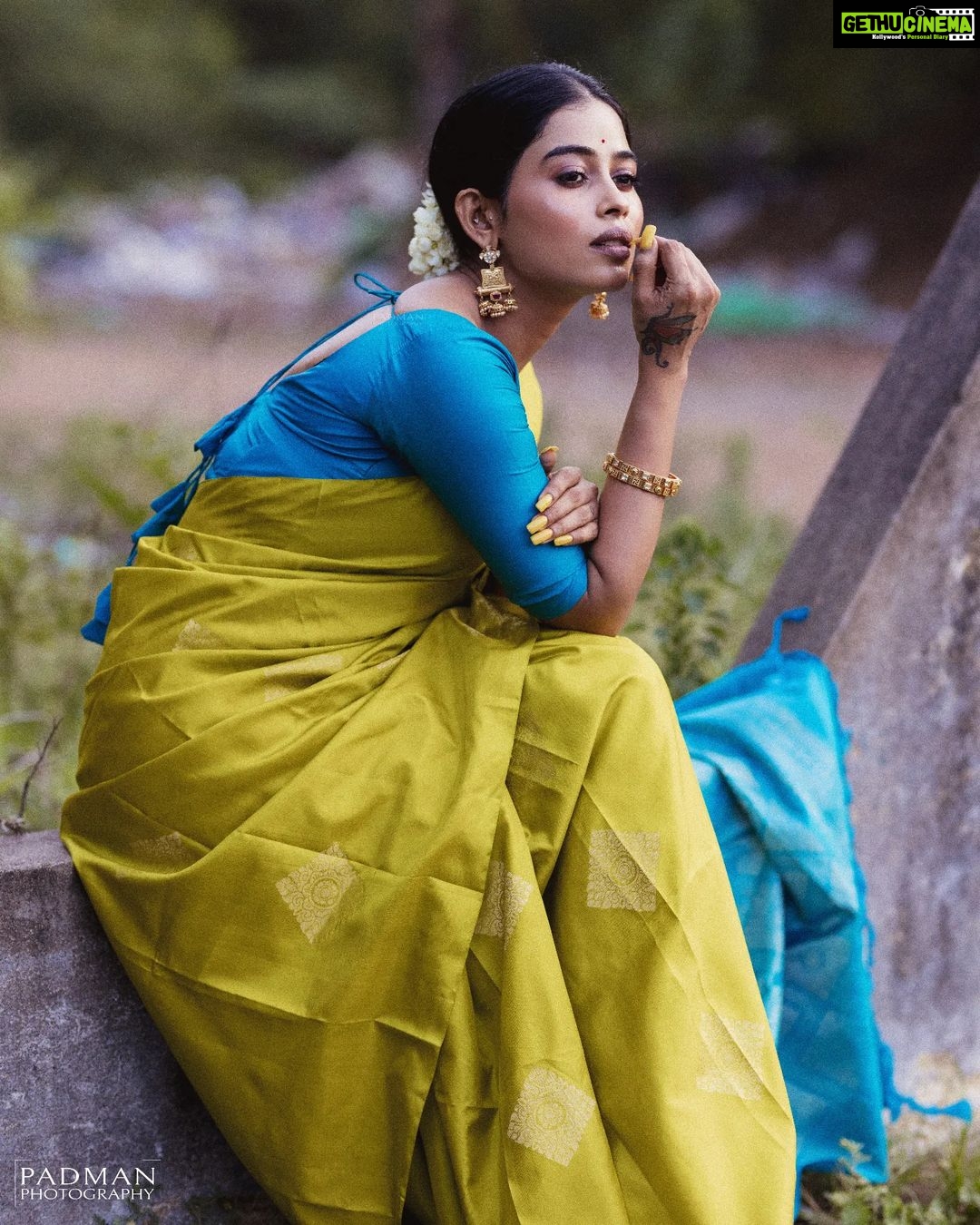 Priyanka Ruth Instagram - Happy Vinayak Chaturthi to everyone🐀 . . . Styling:@indu_ig Mua:@abhirami_mua Saree & blouse: @ruffle_trends Photography: @padman_photography #vinayagarchathurthi #festival #happiness #postivevibes #keepsmiling #instagood #instadaily #instamood #saipriyankaruth
